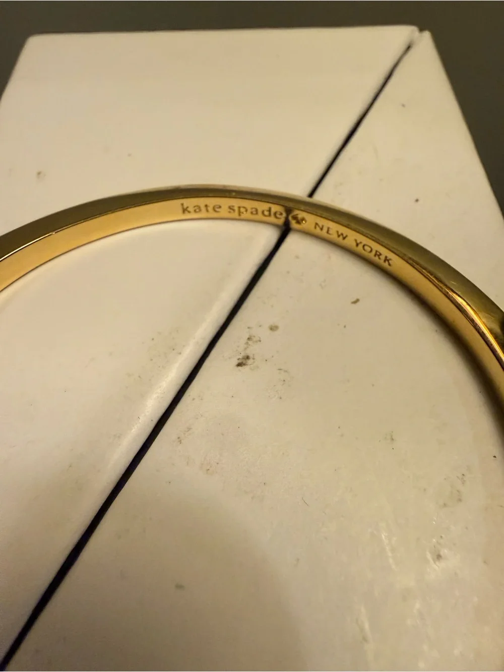 kate spade Sidekick Gold Crystal-Trim Hinged Bangle Bracelet - Picture 8 of 12